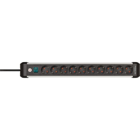 Brennenstuhl premium-alu-line stekkerdoos 10-voudig schakel stekkerdoos (zwart zilver)