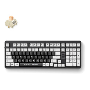 Mchose x unbox therapy - ut98 mechanical keyboard (100%, classic therapy, icy creamsicle switch, rgb, hot swap, 2.4 ghz | usb-c | bluetooth)