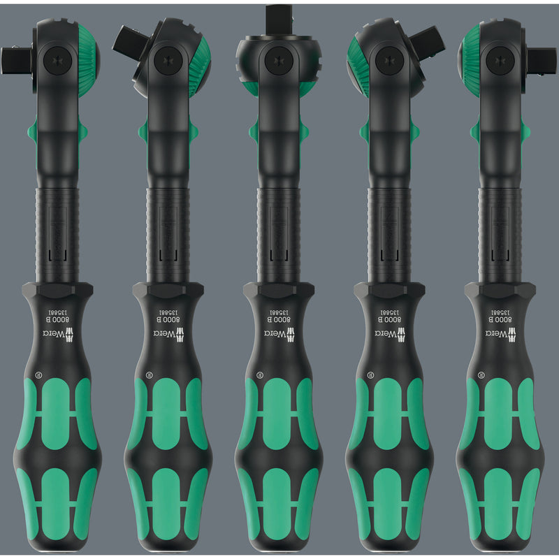 Load image into Gallery viewer, Wera 8000 b black edition zyklop speed ratel met 3 8 aandrijving (zwart groen)
