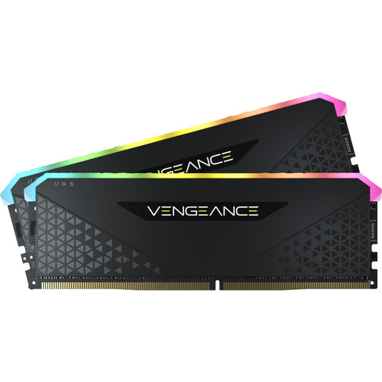 Corsair vengeance rgb rs 16 gb ddr4-3200 (2x 8 gb) werkgeheugen (zwart, cmg16gx4m2e3200c16, xmp 2.0)