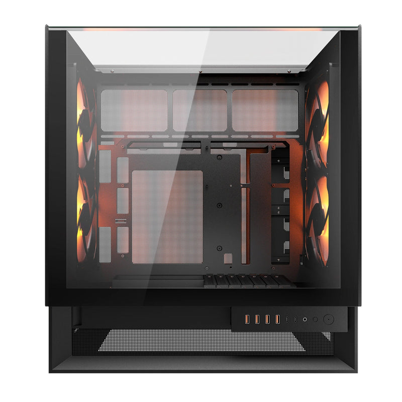Load image into Gallery viewer, Cougar omnyx midi tower behuizing (zwart | 4x usb-a | 2x usb-c | tempered glass)
