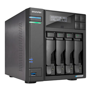 Asustor lockerstor 4 gen2+ as6704t v2 nas (zwart, 2x 5g lan, hdmi, usb)