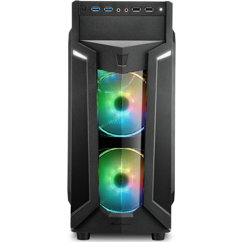 Load image into Gallery viewer, Sharkoon vg6-w rgb midi tower behuizing (zwart | 4x usb-a | rgb | window)
