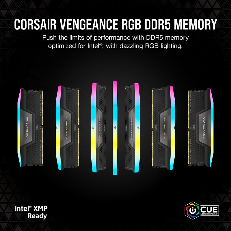 Load image into Gallery viewer, Corsair vengeance rgb 32 gb ddr5-6000 (2x 16 gb) werkgeheugen (zwart, cmh32gx5m2b6000c30, xmp 3.0)
