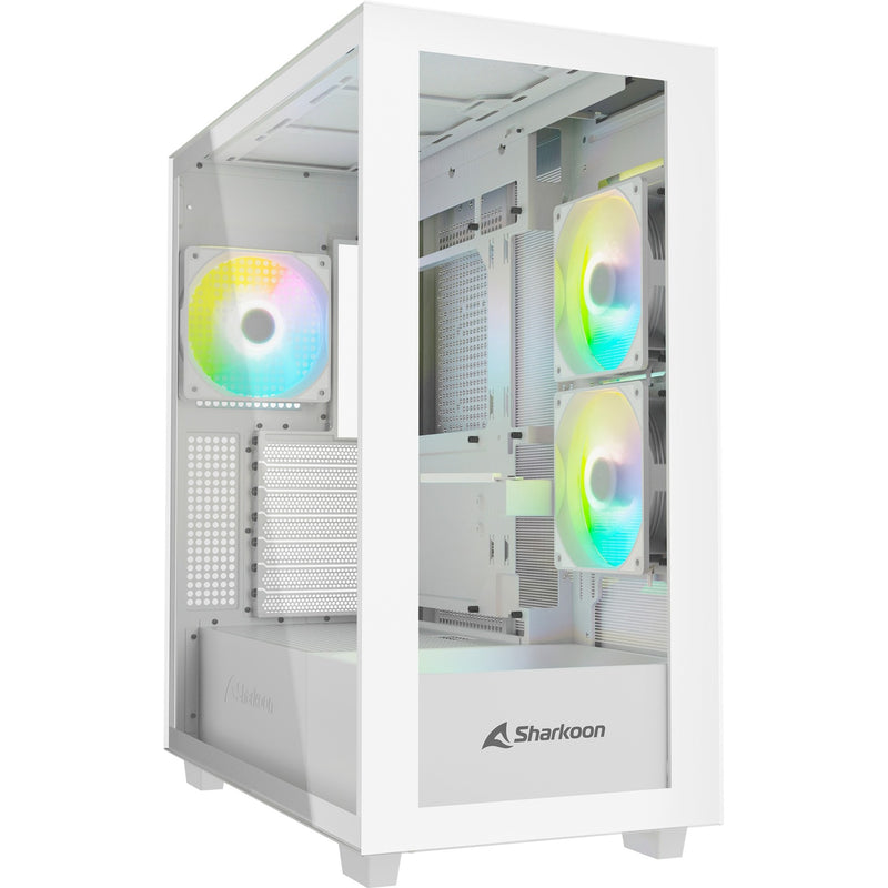 Load image into Gallery viewer, Sharkoon rebel c60 rgb midi tower behuizing (wit | 2x usb-a | 1x usb-c | rgb | tempered glass)
