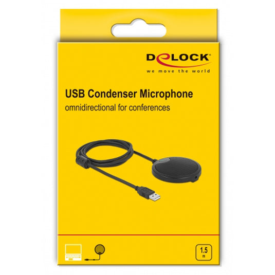 Delock usb condenser microphone omnidirectional for conferences microfoon (zwart)