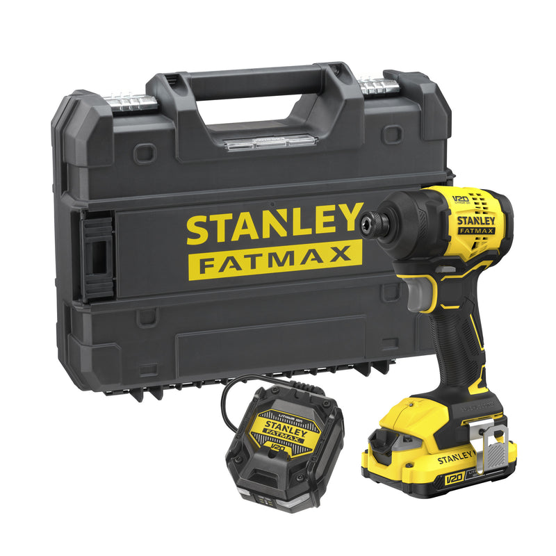 Load image into Gallery viewer, Stanley fatmax v20 18v slagschroevendraaier (zwart geel, accu en oplader inbegrepen, met koffer)
