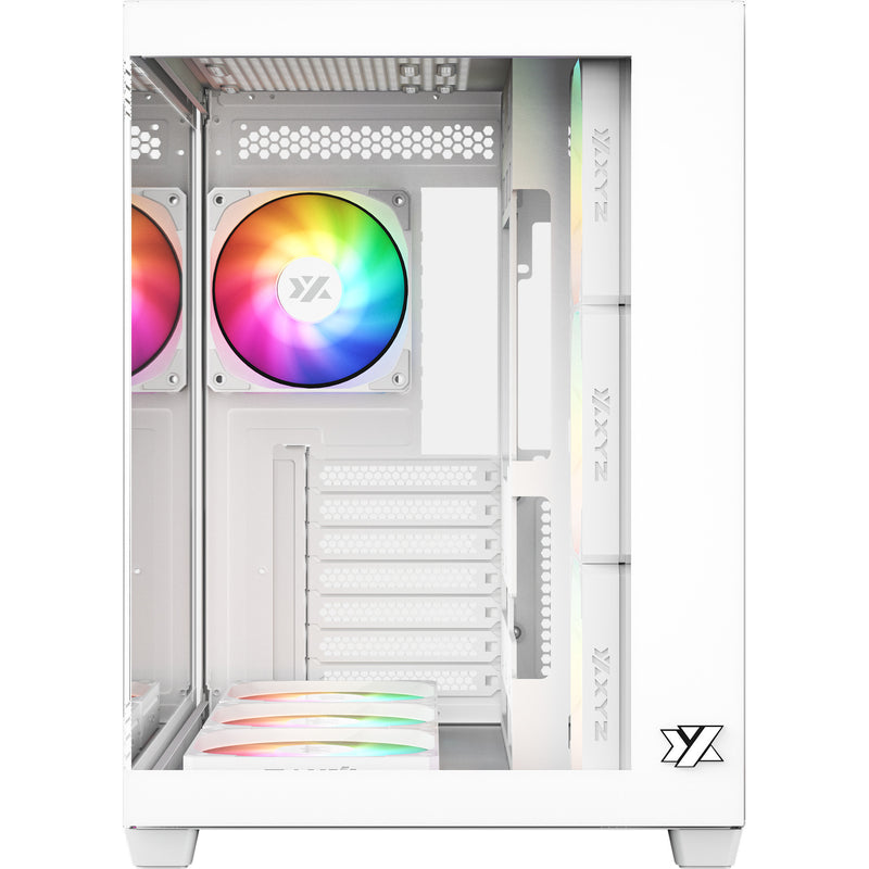 Laden Sie das Bild in Galerie -Viewer, Xyz pc gear tesseract x midi tower behuizing (wit | 2x usb-a | 1x usb-c | tempered glass)
