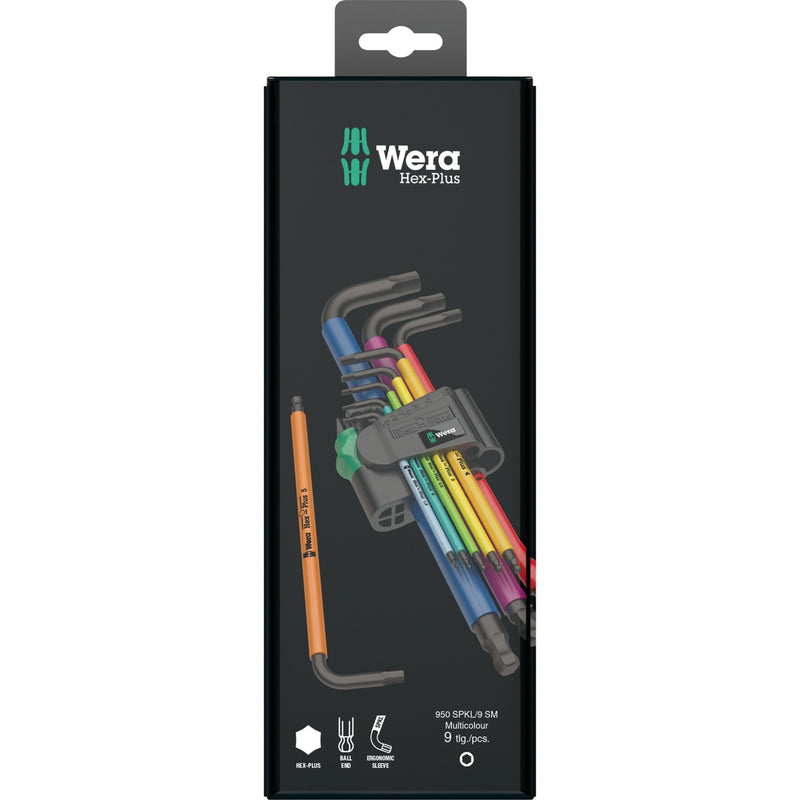 Load image into Gallery viewer, Wera 950 spkl 9 sm n multicolour stiftsleutelset, metrisch, blacklaser, 9 -delig - 1 stuk(s) - 05073593001
