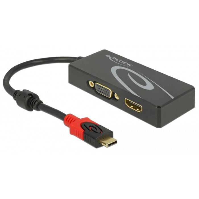 Load image into Gallery viewer, Delock usb-c > hdmi vga adapter (zwart, 0,2 meter)

