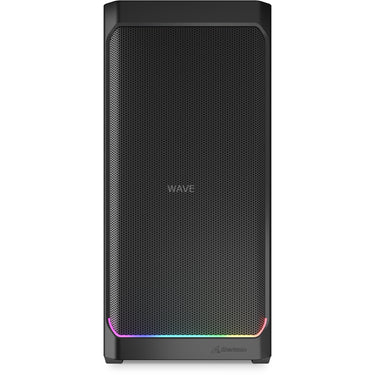 Sharkoon ak4 rgb strip midi tower behuizing (zwart | 2x usb-a | 1x usb-c | rgb)