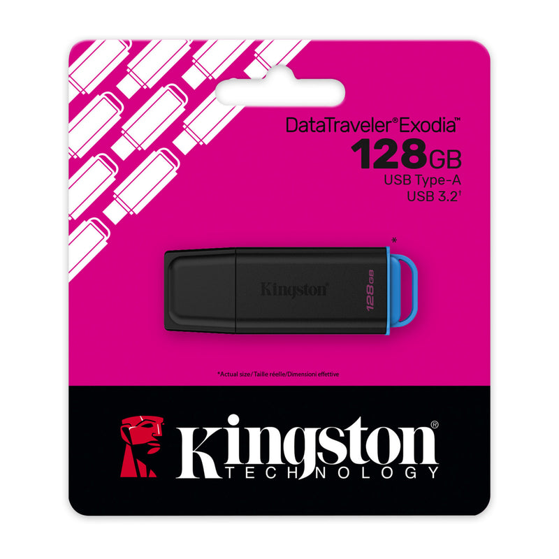 Afbeelding laden in galerijviewer, Kingston datatraveler exodia 128 gb usb-stick (zwart blauw, usb-a 3.2 gen 1 (5 gbit s))
