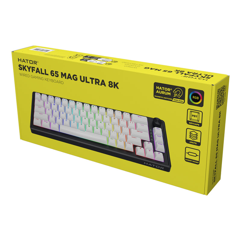 ギャラリービューアに画像をロードする, Hator skyfall mag ultra 8k rgb mechanisch gaming toetsenbord (zwart, us lay-out (qwerty), hator aurum ice, 65%, rgb, double-shot pbt, hot-swap)
