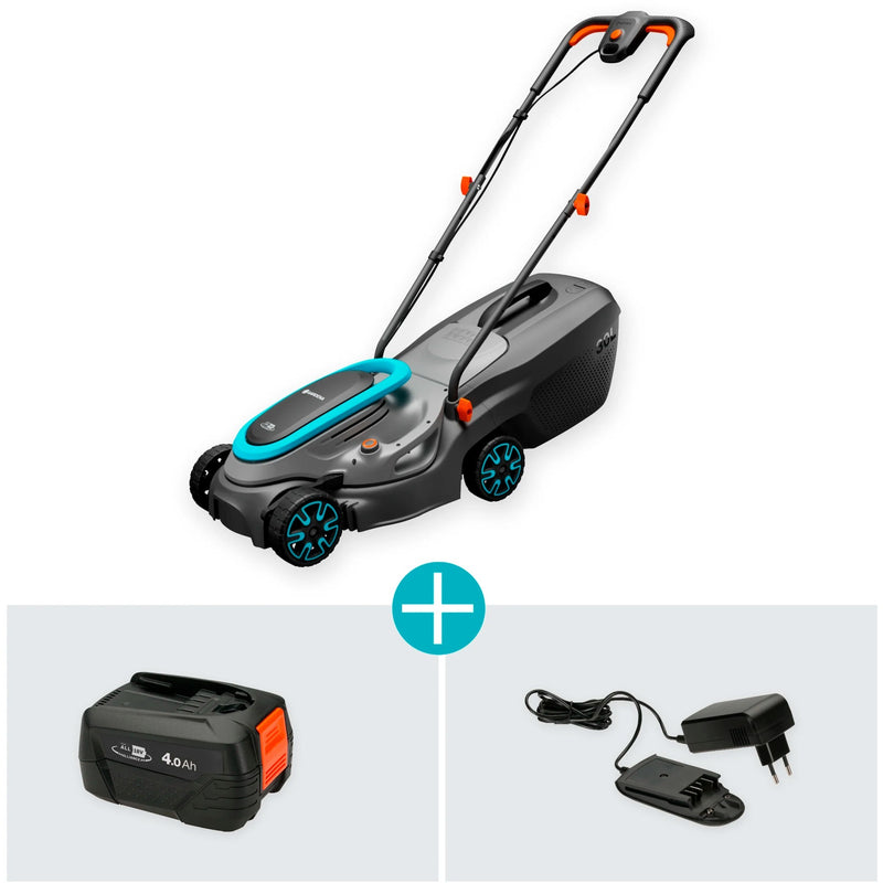 Load image into Gallery viewer, Gardena accugrasmaaier powermax 32 18v p4a set (zwart grijs, incl. li-ion accu 4,0ah, power for all alliance)
