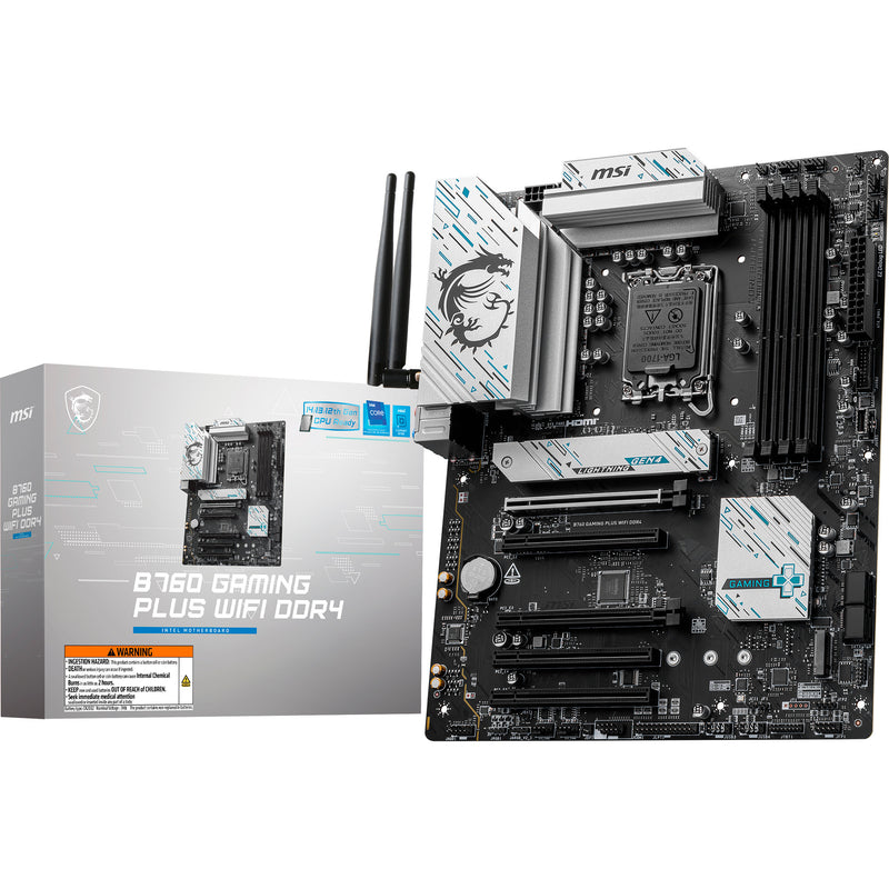 Afbeelding laden in galerijviewer, Msi b760 gaming plus wifi ddr4 socket 1700 moederbord (raid, 2.5 gb-lan, wi-fi 6e, bt, sound, atx)
