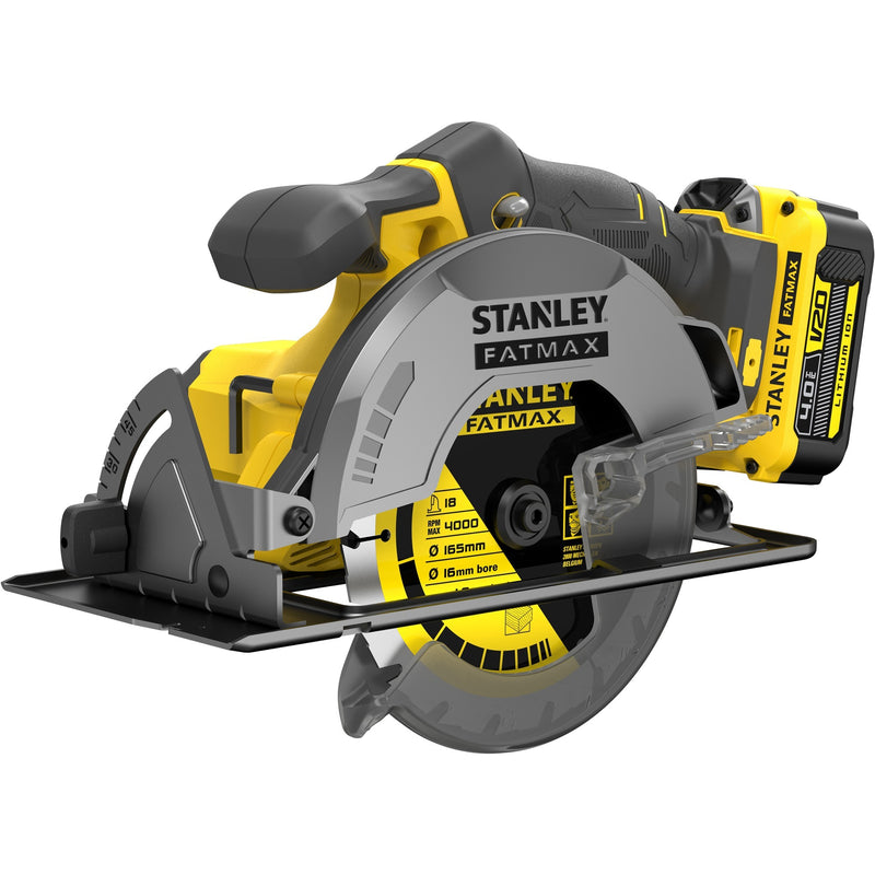Load image into Gallery viewer, Stanley fatmax v20 18v handcirkelzaag (geel zwart, koffer, 2 accu's (2.0ah) en oplader (4a) inbegrepen)
