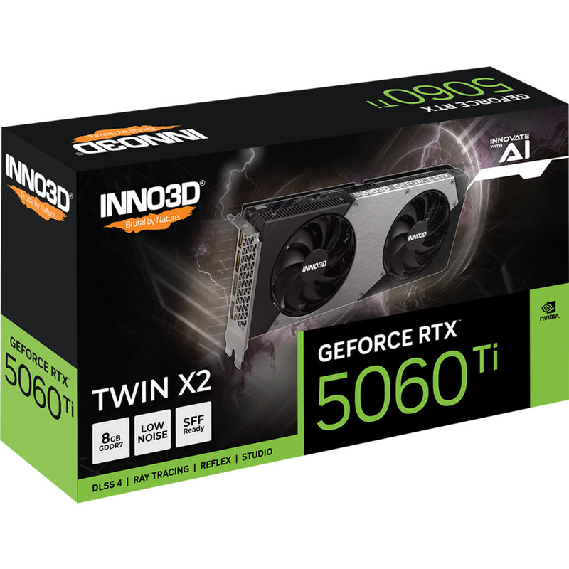 Load image into Gallery viewer, Inno3d geforce rtx 5060 ti twin x2 8gb grafische kaart (3x displayport, 1x hdmi 2.1, dlss 4)
