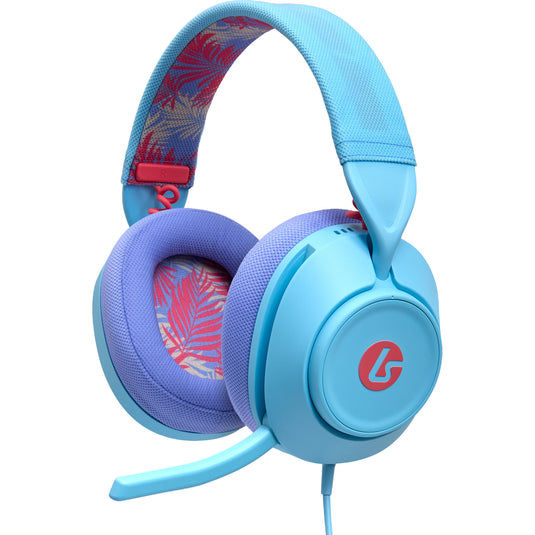Powera lucidsound ls10 bedrade gamingheadset - oceaangolven over-ear gaming headset (lichtblauw paars, playstation 5, playstation 4, xbox series x|s, xbox one, pc, mobiel)