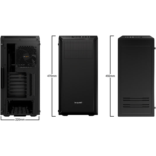 Be quiet! pure base 600 window midi tower behuizing (zwart | 2x usb-a | tempered glass)
