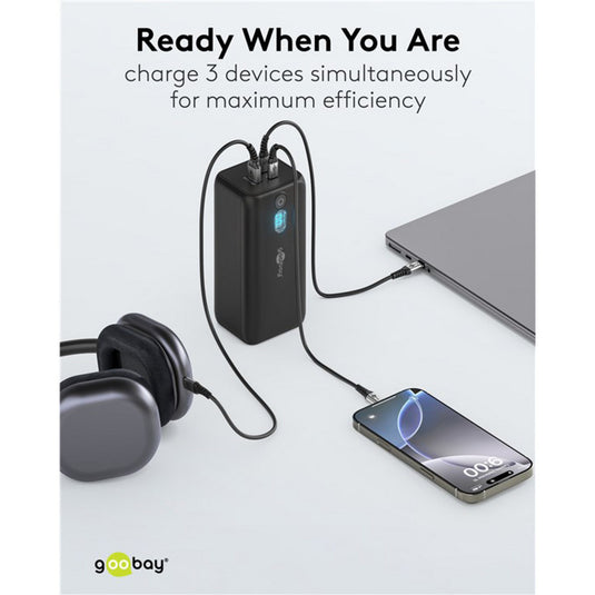 Goobay laptop powerbank (zwart, 20,000 mah, power delivery)