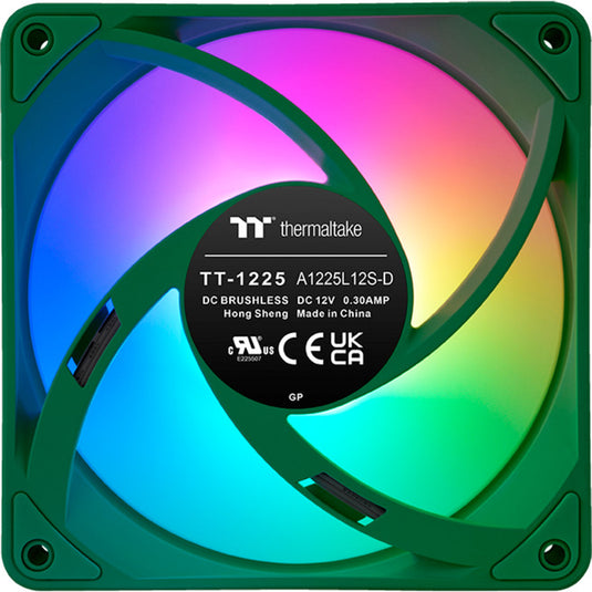 Thermaltake ct120 ex argb sync pc cooling fan racing green (3-fan pack) case fans (groen, 3 stuks, 120 x 120 x 25 mm, pwm)