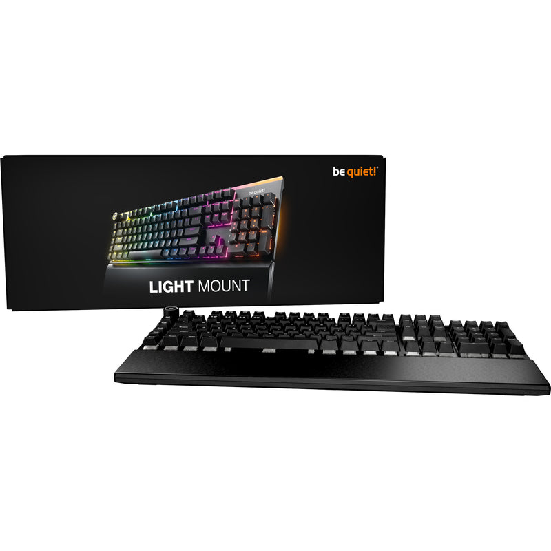 Afbeelding laden in galerijviewer, Be quiet! light mount silent linear rgb mechanisch gaming toetsenbord (zwart, us lay-out (qwerty), silent linear, 100%, argb, pbt double-shot keycaps)
