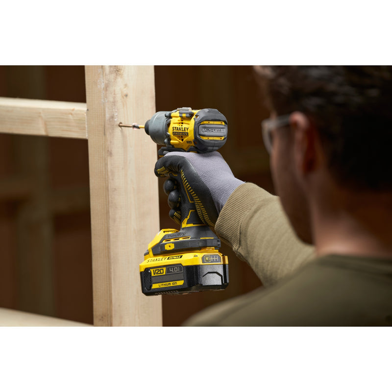 Load image into Gallery viewer, Stanley fatmax v20 18v borstelloze slagschroevendraaier (geel zwart, accu en oplader niet inbegrepen)
