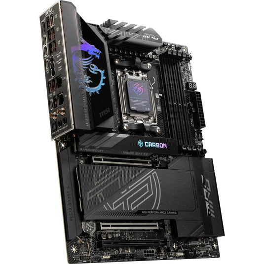 Msi mpg x870e carbon wifi socket am5 moederbord (raid, 5gb-lan, 2,5gb-lan, wi-fi 7, bt, sound, atx)
