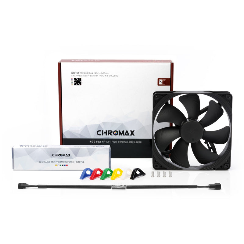 Load image into Gallery viewer, Noctua nf-a14 pwm chromax.black.swap case fan (zwart, 140 x 140 x 25 mm)
