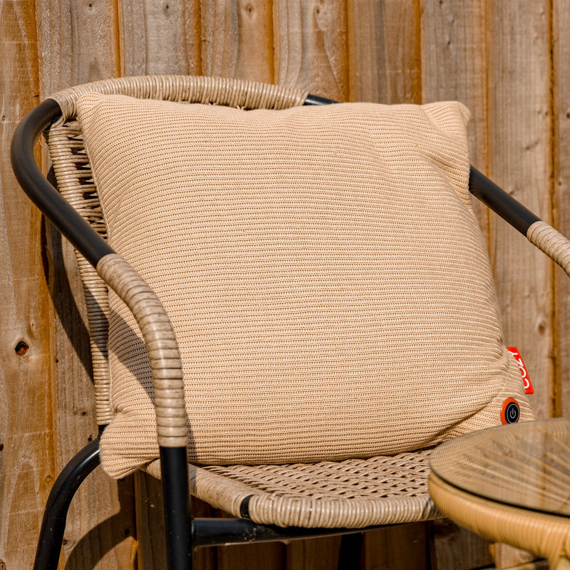 Load image into Gallery viewer, Cozy una knitted 45 x 45 cm draadloos warmtekussen (lichtbeige, powerbank 5000 mah)
