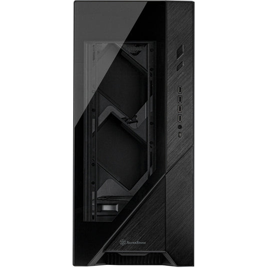 Silverstone alta f2 big tower behuizing (zwart | 4x usb-a | 1x usb-c | tempered glass)