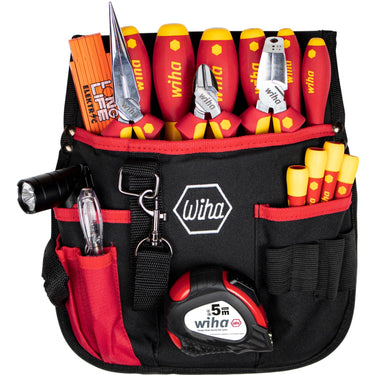 Wiha gereedschapset elektricien gereedschapsset (rood geel, assorti, 18-dlg. incl. heuptas)