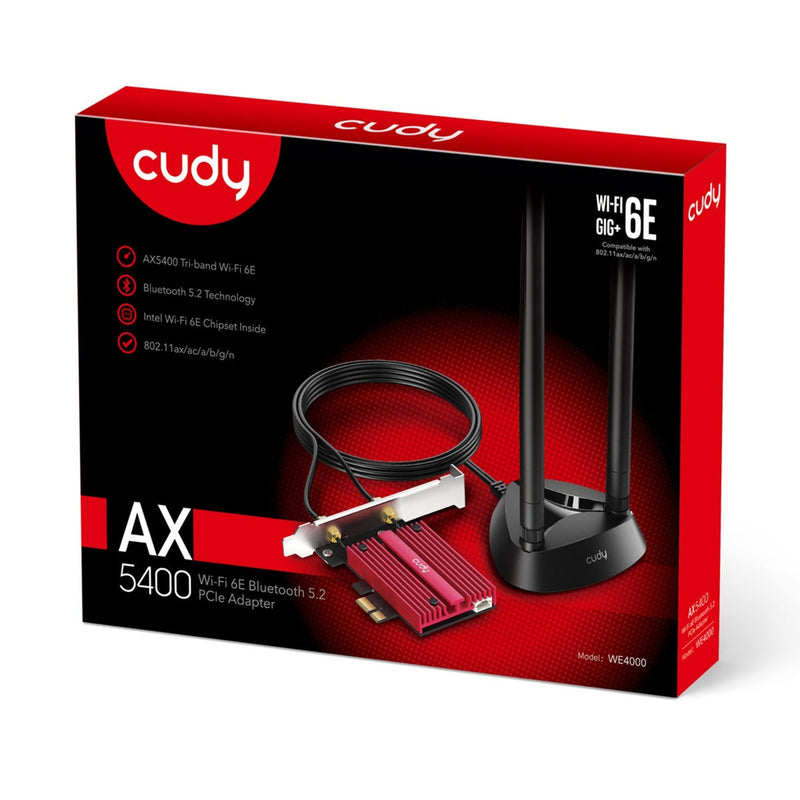 Load image into Gallery viewer, Cudy AX5400 Wi-Fi 6E Bluetooth 5.3 PCI-E Adapter
