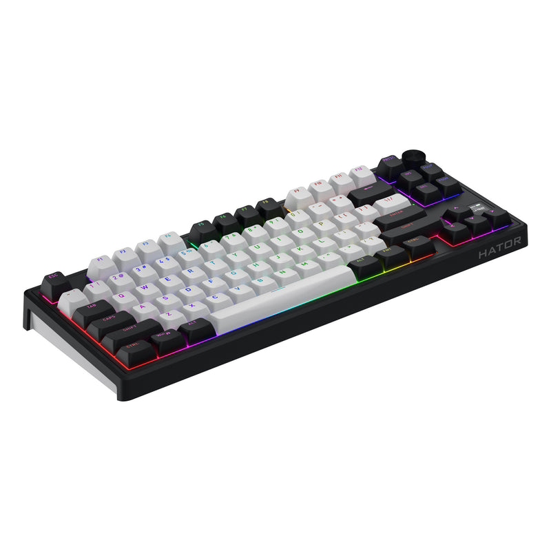 Chargez l'image dans la visionneuse de la galerie, Hator skyfall mag ultima 8k wireless rgb mechanisch gaming toetsenbord (zwart, us lay-out (qwerty), hator aurum ice, 80% (tkl), rgb, double-shot pbt, hot-swap, 2.4ghz | bluetooth | usb-c)
