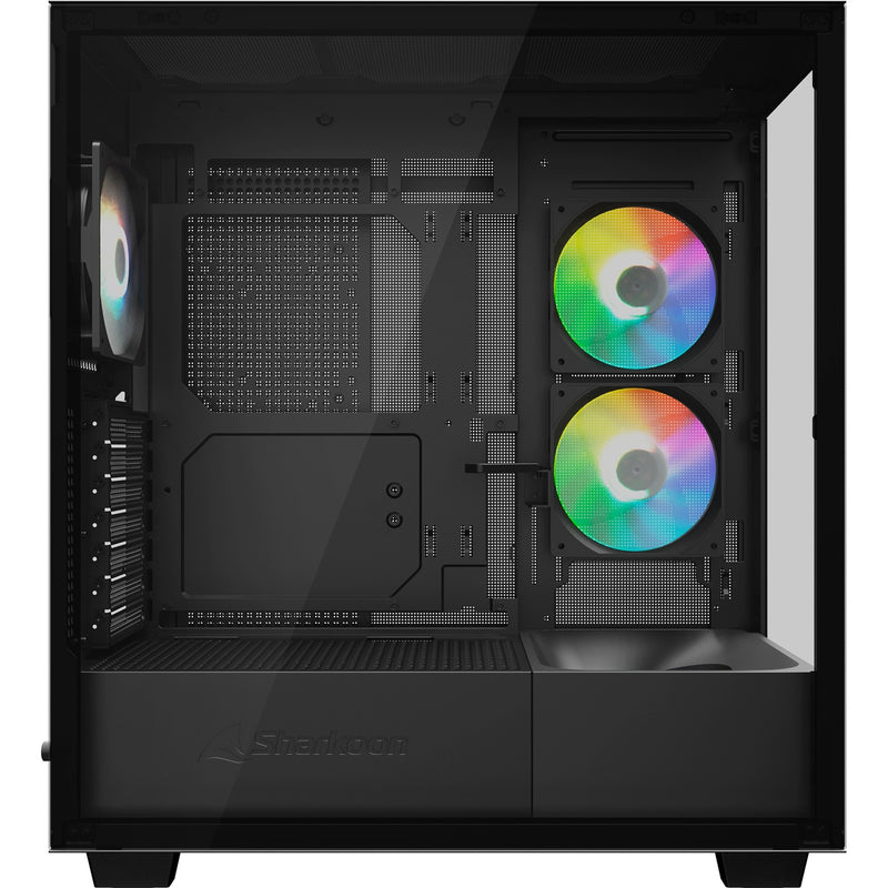 Load image into Gallery viewer, Sharkoon rebel c60 rgb midi tower behuizing (zwart | 2x usb-a | 1x usb-c | rgb | tempered glass)
