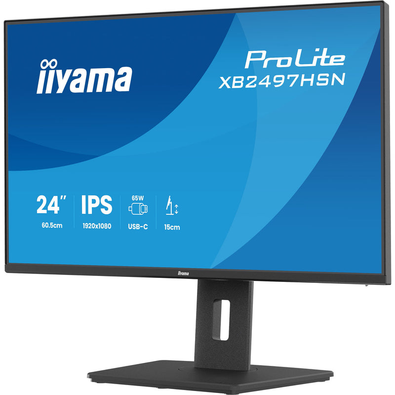 Load image into Gallery viewer, Iiyama prolite xb2497hsn-b1 23.8 monitor (zwart (mat), 100 hz, hdmi, displayport, usb-c, audio, lan)
