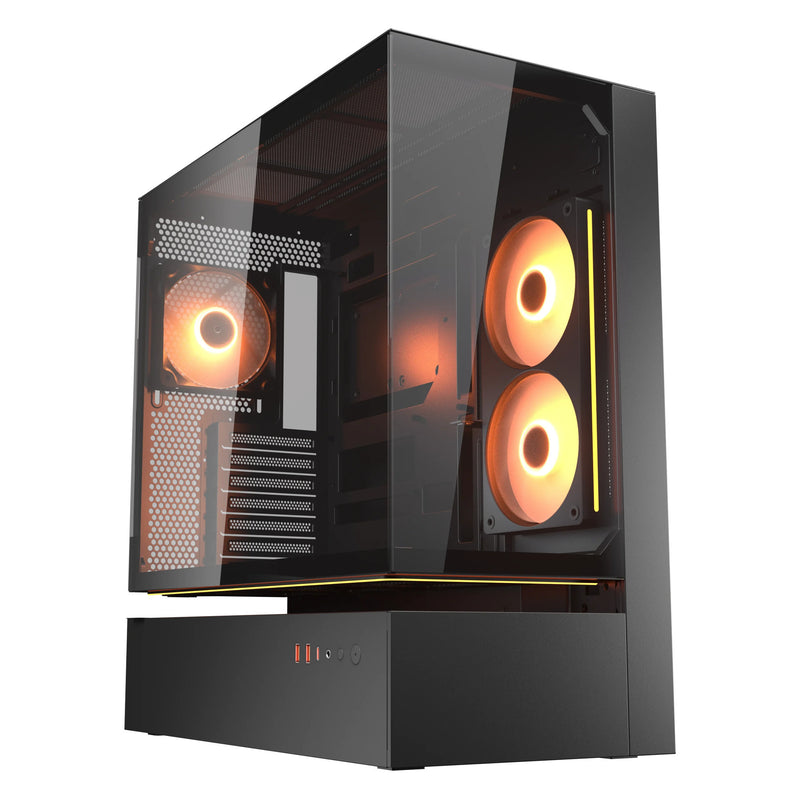 Load image into Gallery viewer, Cougar cfv235 midi tower behuizing (zwart | 2x usb-a | 1x usb-c | rgb | tempered glass)
