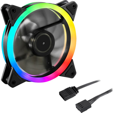 Sharkoon shark blades pwm rgb case fan (zwart, 120 x 120 x 25 mm)