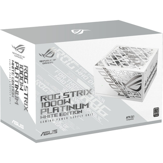 Asus rog strix platinum white edition modulaire 1000 watt voeding (wit, 1x 12v-2x6, 4x pcie)