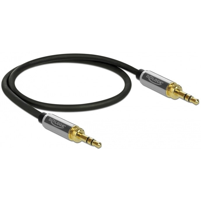 Load image into Gallery viewer, Delock stereokabel 3,5 mm 3 pin-stekker > 3,5 mm 3 pin-stekker (zwart, 0,5 meter)
