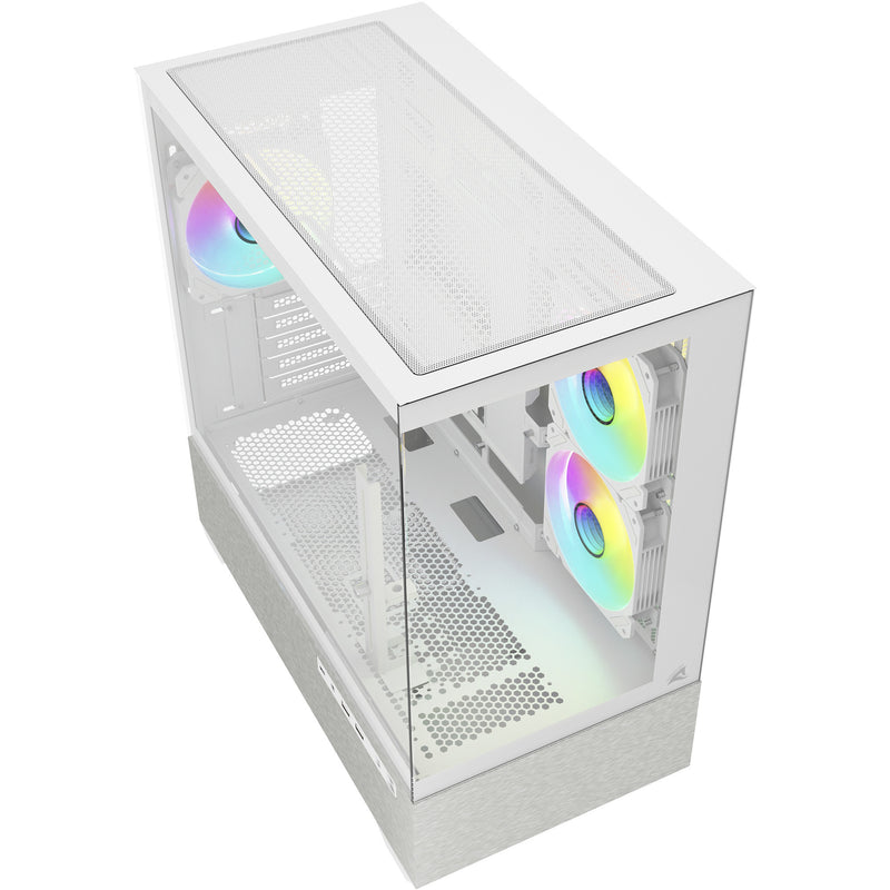 Load image into Gallery viewer, Sharkoon mk7 argb mini tower behuizing (wit | 2x usb-a | 1x usb-c | rgb | tempered glass)
