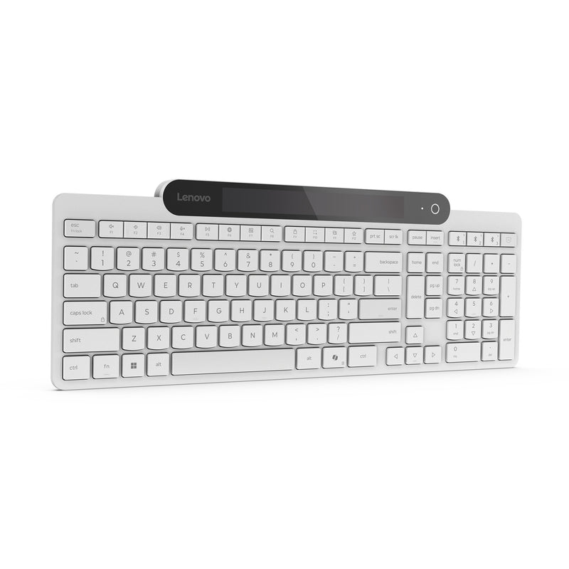Load image into Gallery viewer, Lenovo 800 self-charging bluetooth keyboard (wit, us lay-out (qwerty), plunger, 100%, plunger switch, bluetooth 5.1, usb-c)
