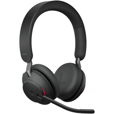 Jabra evolve2 65, ms stereo on-ear headset (zwart, microsoft teams, bluetooth, inclusief laadstation)