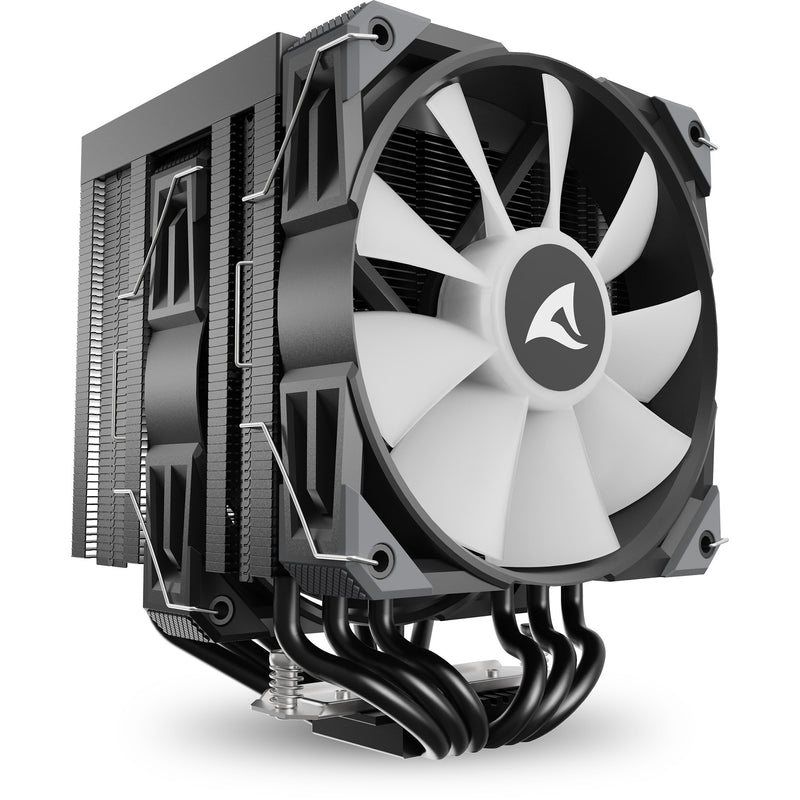 Load image into Gallery viewer, Sharkoon a60 rgb cpu-koeler (zwart, 4-pins pwm fan-connector)
