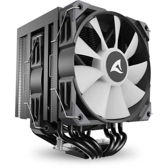 Sharkoon a60 rgb cpu-koeler (zwart, 4-pins pwm fan-connector)