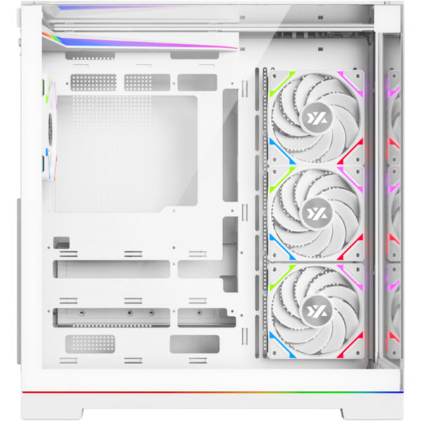 ギャラリービューアに画像をロードする, Xyz pc gear tesseract a-rgb midi tower behuizing (wit | 2x usb-a | 1x usb-c | rgb | tempered glass)
