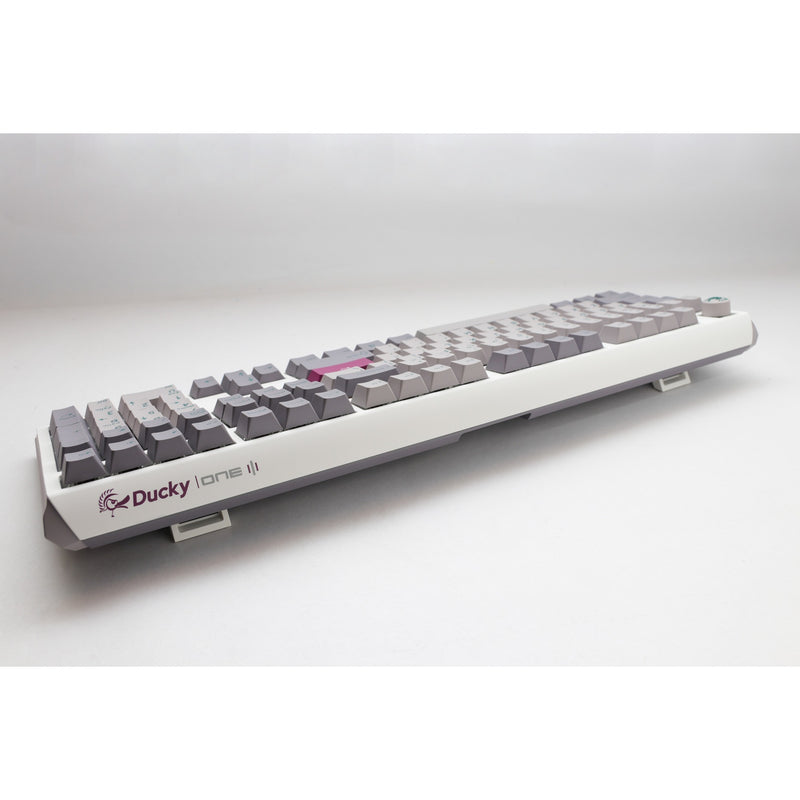 Load image into Gallery viewer, Ducky one 3 mist grey, toetsenbord (lichtgrijs, us lay-out, cherry mx red, rgb led, double-shot pbt, hot-swappable, quack mechanics)
