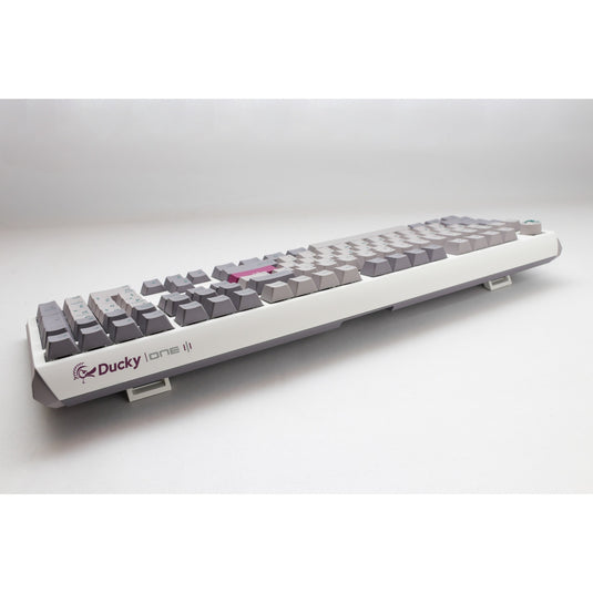 Ducky one 3 mist grey, toetsenbord (lichtgrijs, us lay-out, cherry mx red, rgb led, double-shot pbt, hot-swappable, quack mechanics)