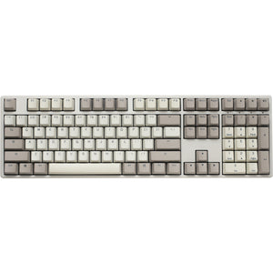 Ducky origin vintage mechanisch toetsenbord (grijs, us lay-out (qwerty), cherry mx silent red, 100%, hot swap, pbt double-shot keycaps)