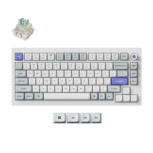Keychron q1 he 8k magnetic switch keyboard (wit, us lay-out (qwerty), ultra-fast lime, 75%, rgb, hot swap, 8k)